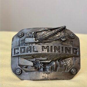 Siskiyou Pewter “Coal Mining” Belt Buckle All Coal Minors Past & Present    JH